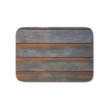 

Rustic Wood Panel Boards Aged In Wyoming Bath Mat 21" x 34"Pattern Fleece Rug Anti-Slip Doormat Home Decor