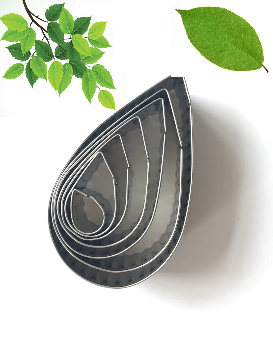 F139 Cake Cutters Austen Rose Leaves Fondant Cutters Set Stainless