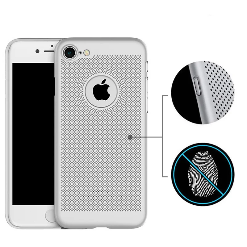 

Breathable mesh cover cooling phone case phone6 6s 6Plus 6sPlus 7 7Plus 8 8Plus X XS MAX XR matte drop protection cover