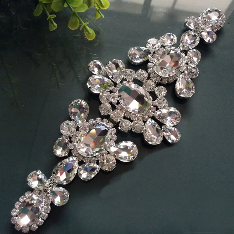 

1PC 21CM*8CM Rhinestones applique for Wedding Dress Crystal
