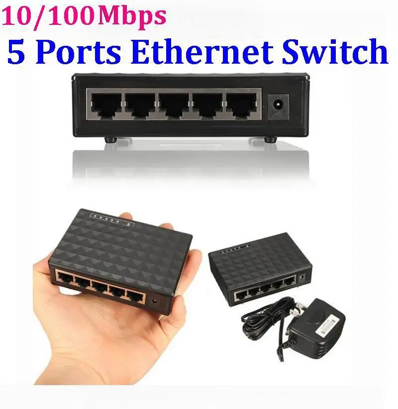 10/100Mbps 5 Ports Desktop Switch Network Switch LAN Power