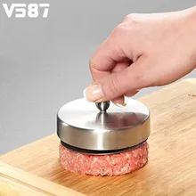 Antiadherente de Acero Inoxidable de Prensa Hamburguesa Hamburguesas Pizza Molde Hamburguesa Hacedor Inicio Cocina Carne Herramientas de Cocina Gadgets