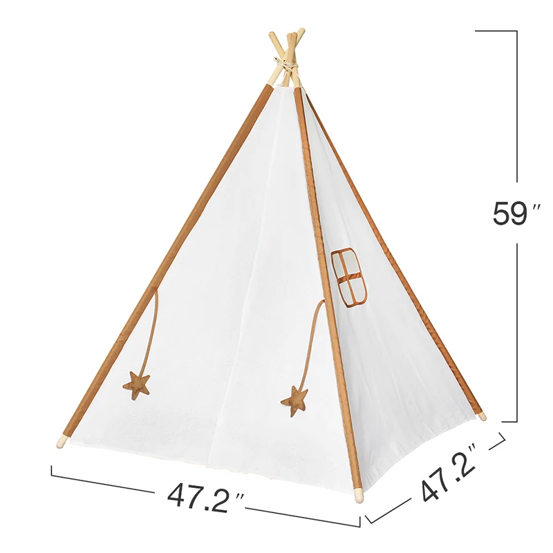 Четыре шеста Игровая палатка для детей Оксфорд ткань сплошной цвет детская палатка Tipi для детской комнаты игровой домик