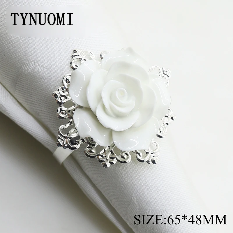 TYNUOMI Hot 6pcs/lot65*48MM Metal Resin Flower Restaurant Decoration Jewelry Christmas Holiday Decoration Accessories