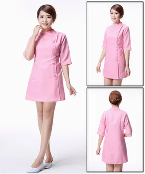 

medical uniforms Hospital Lab Coat Korea Style Women Hospital Medical Scrub Clothes Uniform Breathable women work wear pink tops
