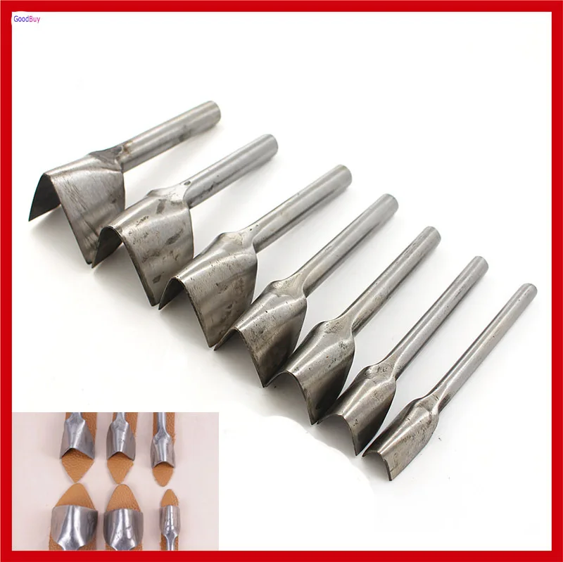 

New 7pcs/set V Shape Leather Punch Angle Cutter Leather Belt V Style Edge Corner Punch Cutter