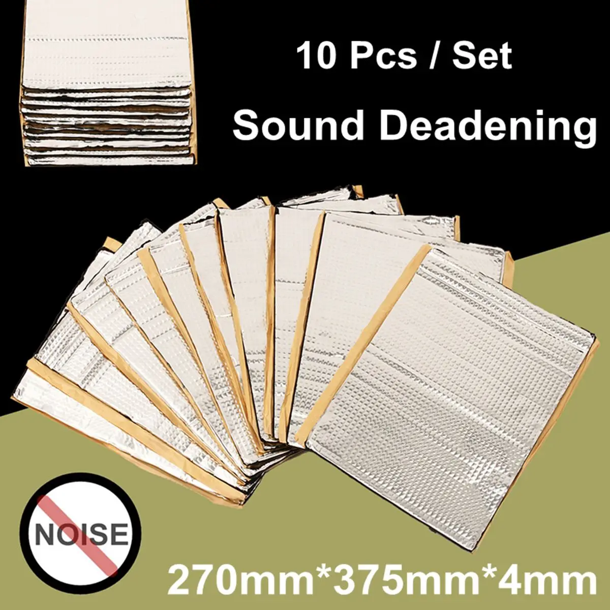 

10 Pcs 4mm Automobiles Car Sound Deadening Vibration Sound Proofing Damping Mat Heat Noise Shield Insulation Deadener 270x375mm