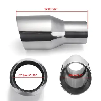 

Universal 57mm-89mm Car Exhaust Muffler Pipe Dual Wall Exhaust Tip Stainless Steel Rear Tail Tube