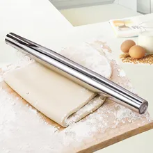 Гладкие, из нержавеющей стали кухонная Скалка с ручкой для домашнего приготовления воды моющиеся выпечки валик Аксессуары для выпечки DQ9105-1