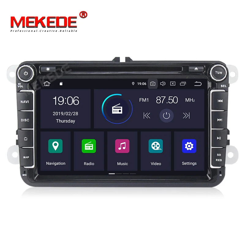Sale MEKEDE Car Multimedia player Android 9.0 GPS 2 Din Car Radio Audio Auto For Volkswagen/POLO/PASSAT/Golf  FM Radio IPS screen 1