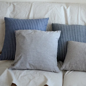 

40/45/50/55cm simple modern striped cushion cover cotton linen pillowcase decorative lumbar pillow case sofa throw pillow covers