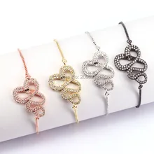 10 шт. Новые микро Pave кубического циркония Змея Подвески Браслеты с коннекторами для мужчин женщин ювелирные изделия