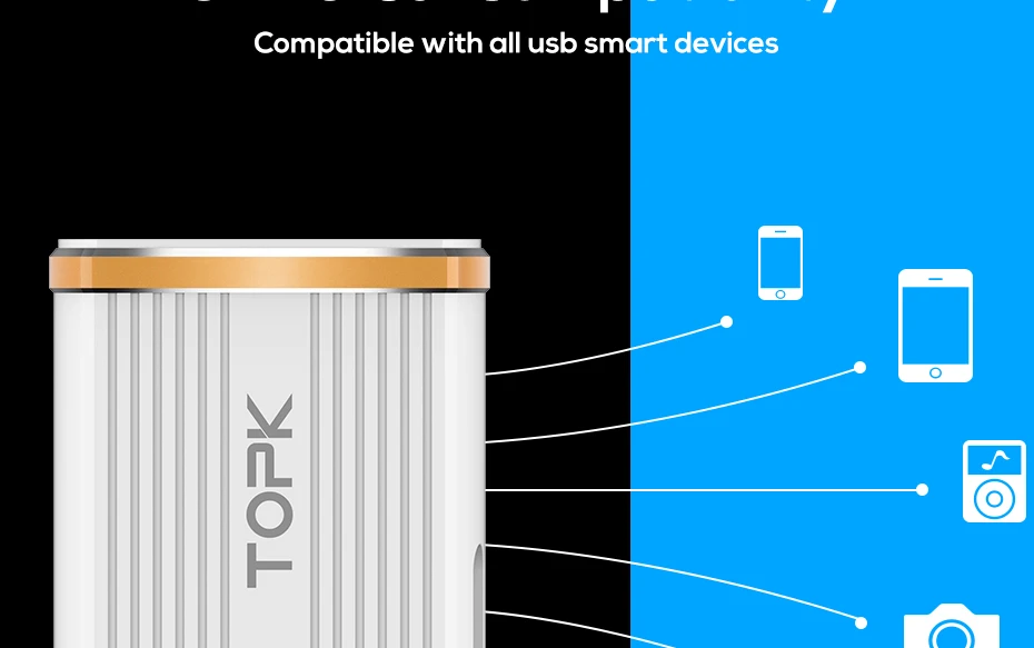 TOPK B131Q 18 Вт Quick Charge 3,0 USB Зарядное устройство 1-Порты и разъёмы USB зарядное мобильного телефона Зарядное устройство для samsung Xiaomi huawei переходник разъема стандарта ЕС и США