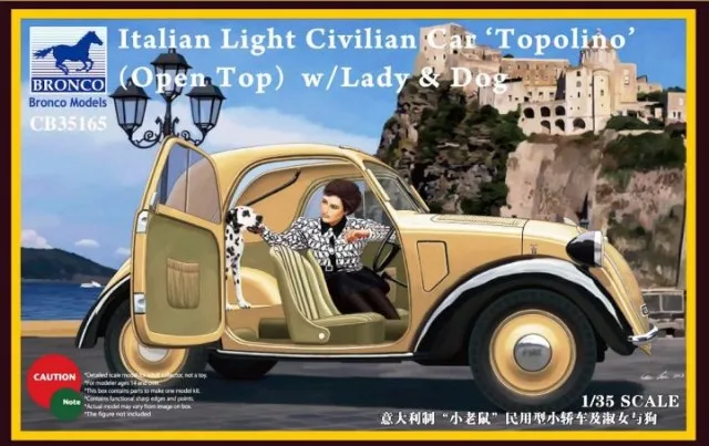 BRONCO CB35165 1/35 итальянский свет civian Car 'Topolino'(открытый верх) w/Lady-Scale модельный комплект