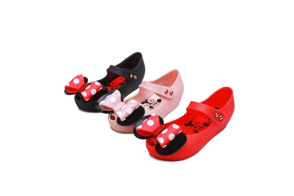 Мини Мелисса Детская Пижама с Микки Маусом и Минни-Маус пластиковые туфли для девочек мягкие комфортные сандалии для младенцев Melissa для девочек сандалии пляжные сандалии