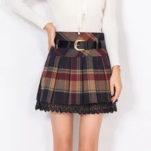 Женская мода весна лето юбка школьницы Сексуальная секретная короткая серая/красная мини-юбка плиссе клетчатые юбки женские юбки Saia