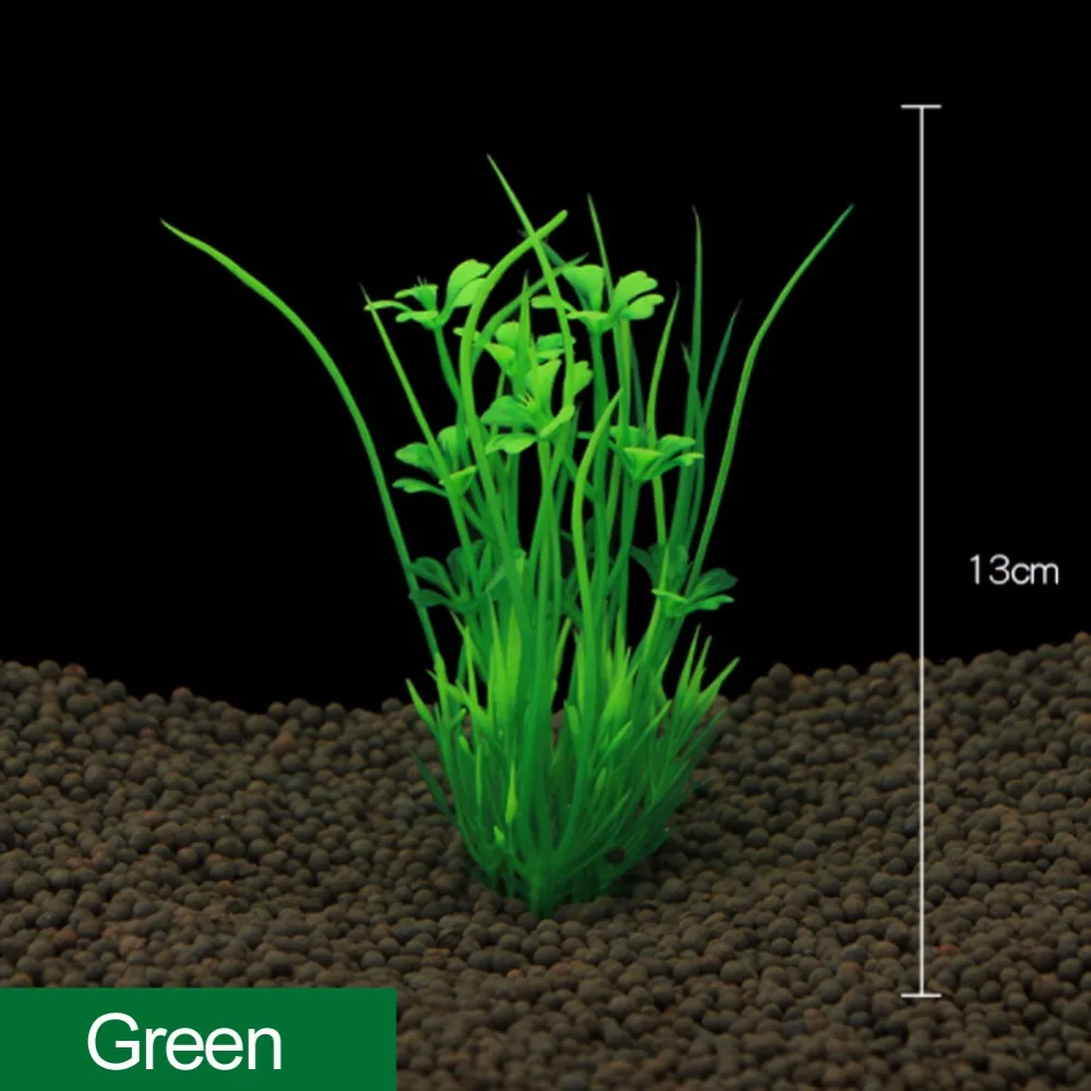 Искусственные аквариумные растения, водные Зеленые растения, аквариумные рыбки, украшение аквариума 13 см, высота, украшение аквариума