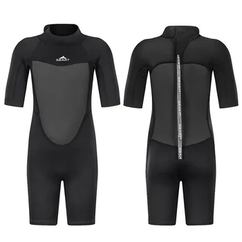 

C447 2MM wetsuit short sleeves one-piece warmth sun protection boys and girls diving suits swimwear surfing suits