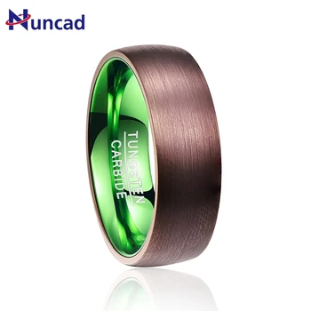 

Hot Sale vintage plated brown green dome tungsten carbide ring Fashion Retro Engagement Ring Jewelry for man