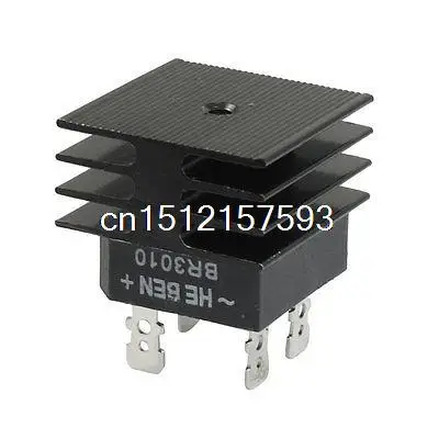 BR3010 30A 1KV Single Phase Bridge Rectifier Half-Wave Black w Heatsink |