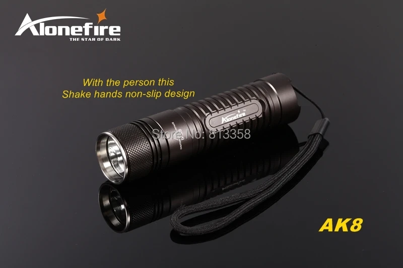 AloneFire AK8 CREE XM-L2 светодиодный 3 Режим HA III военный класс Жесткий анодированный мини легкий фонарик Фонарь для 18650 батареи