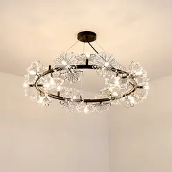 Современные светодиодный подвесные светильники лампы теплый и романтические Ins потолочный Nordic Стиль лампа G4 Кристалл Одуванчик Гостиная