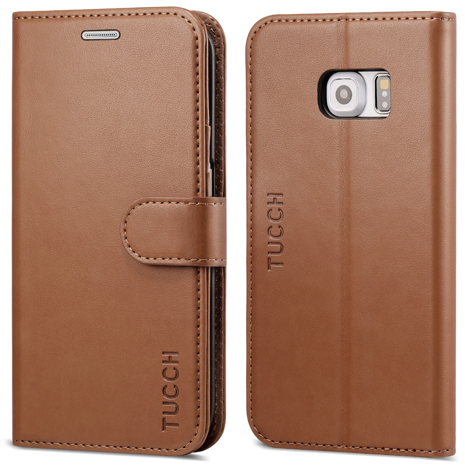 Tuch бумажник чехол для Samsung Galaxy S6 Edge отделения карт Kickstand Премиум PU кожаный флип
