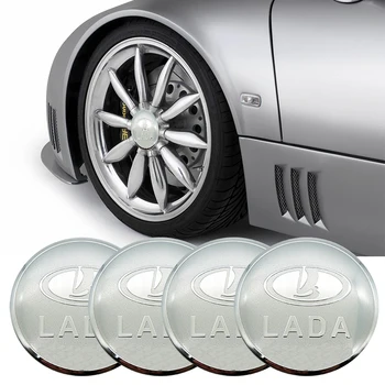 

4PCS Car Aluminium Wheel Hub Center Caps Emblem Sticker for lada niva kalina priora granta largus vaz samara 2110 Auto styling
