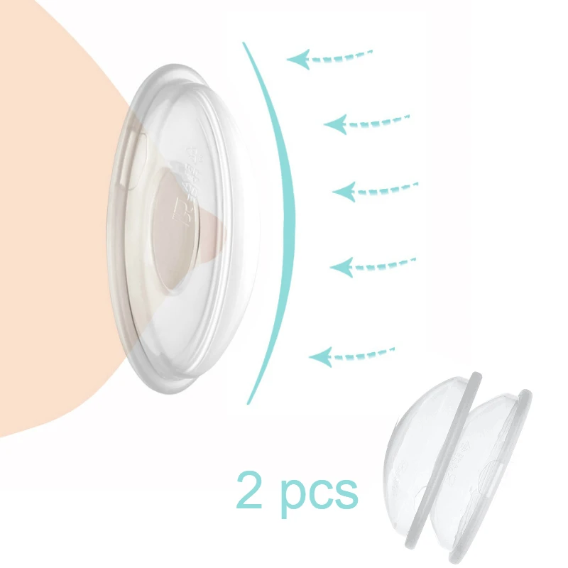 

2pc Silica Gel Collection Cover Baby Feeding Breast Milk Collector Soft Postpartum Nipple Suction Container Reusable Nursing Pad
