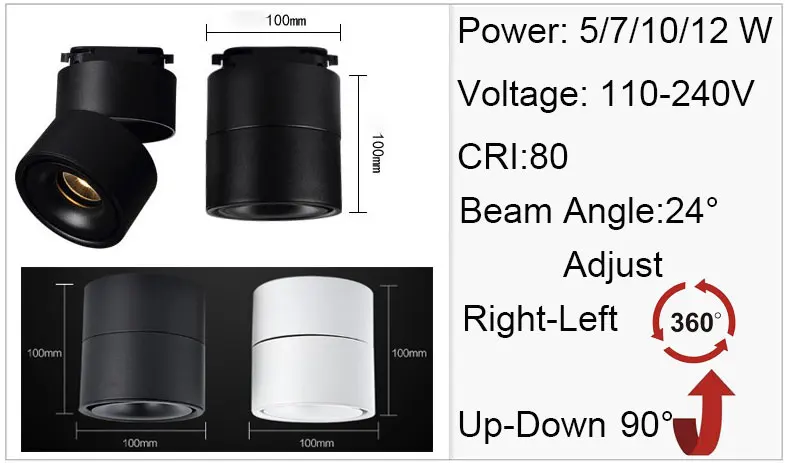 Trilho para Decoração Luminária de Teto Lâmpada de Teto para Decoração de Casa Lojas de Loja 12w com Trilho Luminária Suporte Cob 10w 16 Iluminação do percurso