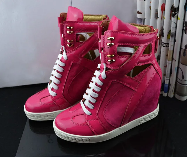 Svonces/брендовая Осенняя обувь, увеличивающая рост; Модная Повседневная дышащая обувь на платформе со шнуровкой; кроссовки на скрытой танкетке для женщин - Цвет: as shown