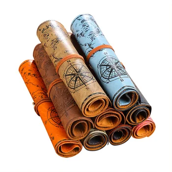 

Vintage Leather Pencil Case Retro Holes Roll Up Pencil Bag Portable Pencil Box School Supplies Material Escolar