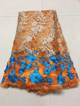 

Nigerian Lace Fabric 2018 High Quality Lace White Embroidery Lace Applique Flower Nigerian Lace Fabrics For Wedding