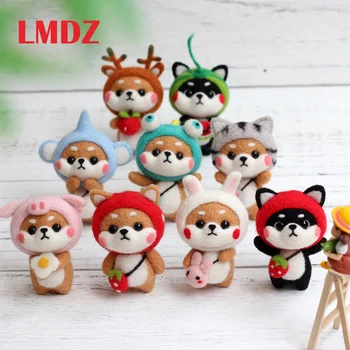 

LMDZ DIY Needle Felting Kit Needle Crafts Wool Felting Animals Kit DIY Handmade Non Finished Dog Handcraft with Needle Felting