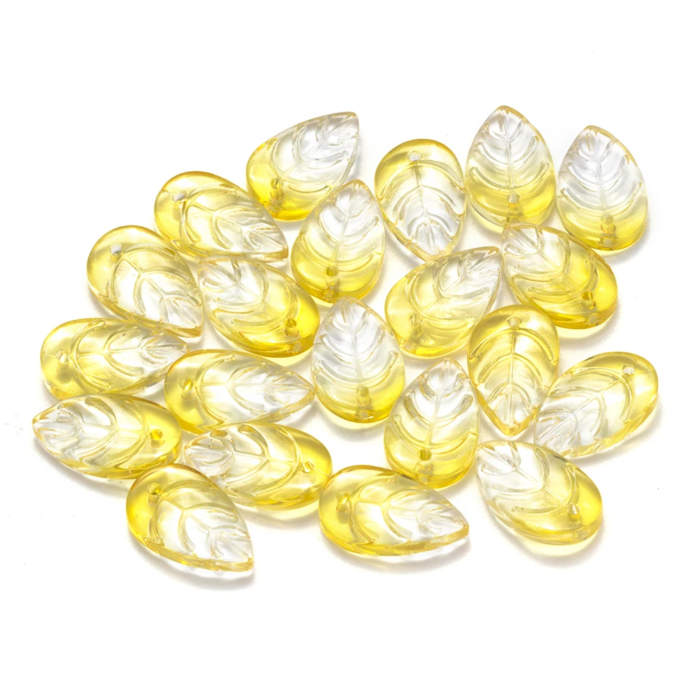 MEIBEADS Очаровательная подвеска с красочными стеклянными листьями для