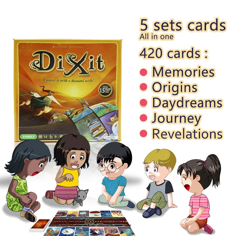 card game Dixit English board games gather 420 cards origins/journey/daydreams/memories/revelations gift hard box jogo juego card game Dixit English board games gather 420 cards origins/journey/daydreams/memories/revelations gift hard box jogo juego