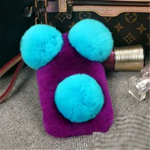 Ayeena панда Коув для Huawei P10 Lite настоящий пушистый кролик Мех плюшевые пушистые волосы Capas Para зима теплая для Huawei P10 Plus крышка