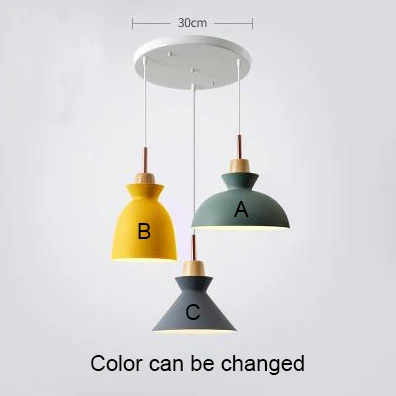 Horsten Скандинавский современный красочный подвесной светильник, простой металлический абажур, подвесной светильник, креативный подвесной светильник для кафе - Цвет корпуса: 3 Heads Round