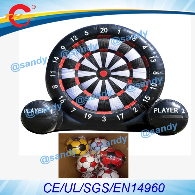 free air ship,single side dart wall inflatable dart board/ soccer foot