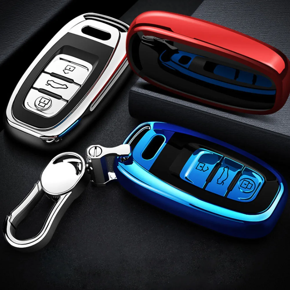 

Car Key Protection Cover for Audi A4L A5 A6 A6L Q5 S5 S7 Protect Shell Car Styling Electroplating Case Covers