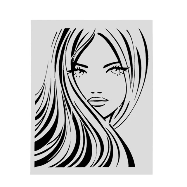 beautiful girl Stencils For Walls Painting Scrapbooking Stamping Stamp Album Decorative