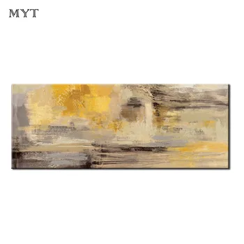 

Free shipping Handmade modren Abstract Yellow Oil Painting Poster wall art picture for living room bedroom home decor no framed