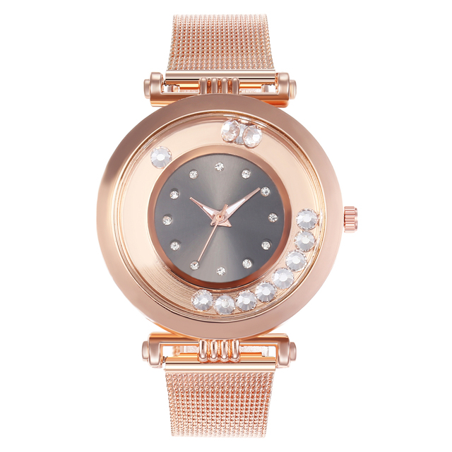 Watch Luxury Alloy Mesh With Rhinestone Quicksand Quartz Watch Hot Selling Watch Top Brand  Relogio Feminino Montre Femme