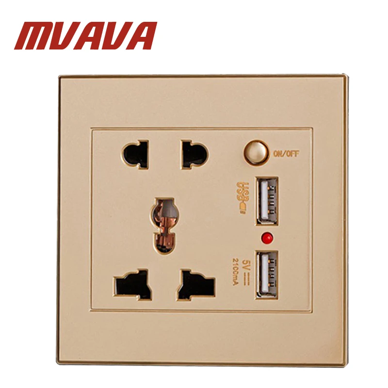 

MVAVA 86mm Smart USB Wall Socket For Restaurant & Cafe Pubs Universal Power Adapter Wall Outlet Panel Plate Mounting Box Plug