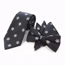 Jemygins Новый Дизайн Рождество галстук набор для Для мужчин модные качественные шелковый галстук платок бабочкой галстук жаккардовые 8 см