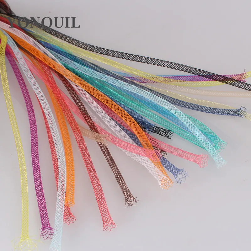 

Non-Metallic 4mm Tubular Horsehair Crinoline Tube Crin nylon Trimming for hair accessories100yards/lot 32 colors Free Shipping
