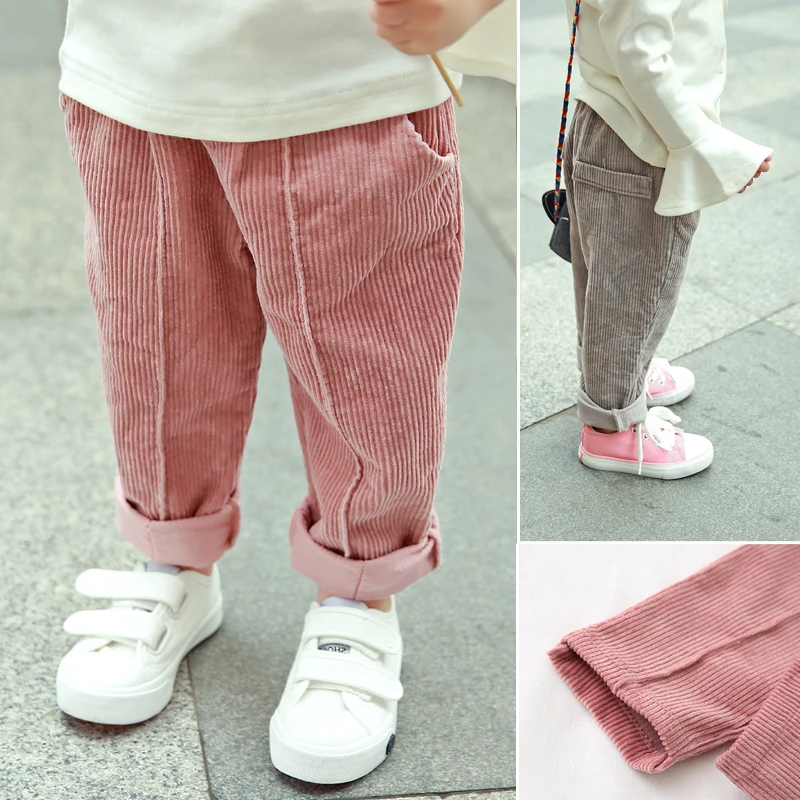 

2019 Children Pants corduroy Kids Winter Autumn Clothes Girls Trousers for baby boys harem pants toddlers thick warm fleece good