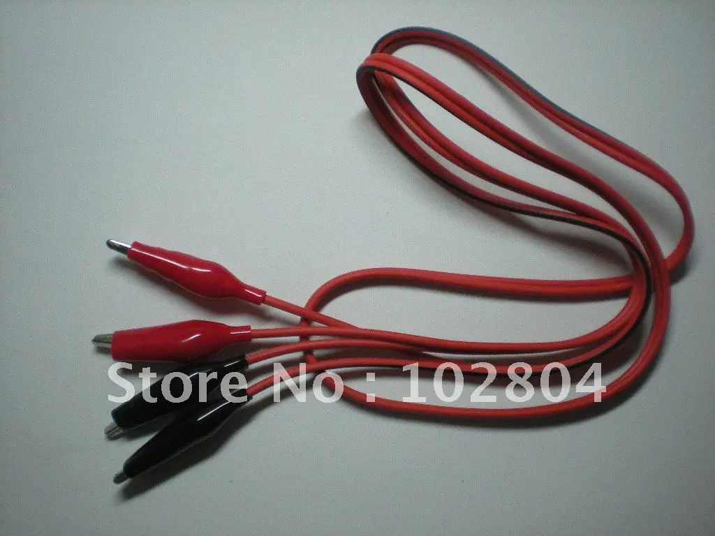 

Alligator Test Clip Lead line cable Red & Black 100cm Long 12 set per Lot