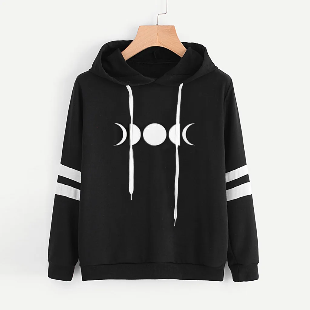 

JAYCOSIN Harajuku Lolita Style Women Sweatshirt Hoodies Loose Long Sleeve Moon Star Printed Tracksuit hoodies women Hoodies Tops
