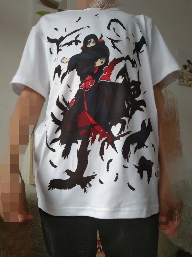 Новая футболка с Наруто Аниме Футболка женская футболка Janpan Uchiha Sasuke Косплей топы Мужские футболки с коротким рукавом